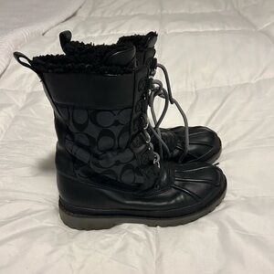 Coach Black Winter Rain Boots